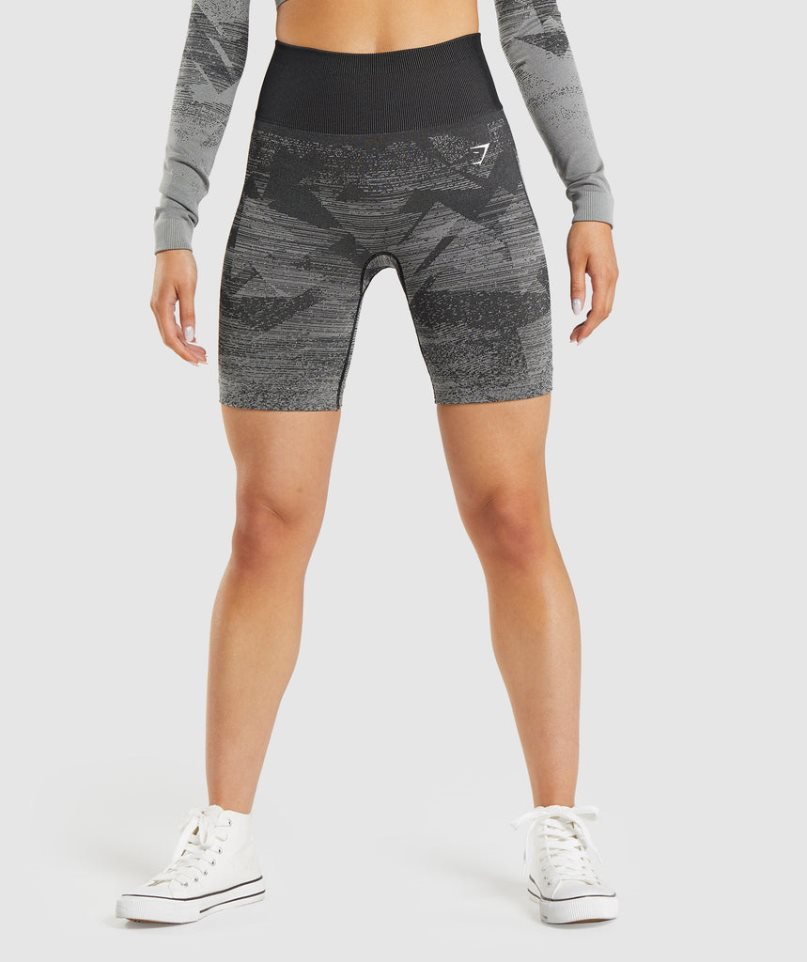 Women\'s Gymshark Adapt Ombre Seamless Shorts Black | NZ 5CXWDM